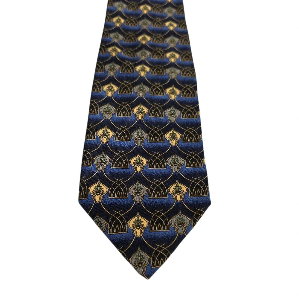 Robert Talbott Lindsay Odom Mens Necktie Blue Floral Silk Hand Sewn‎ USA Boho